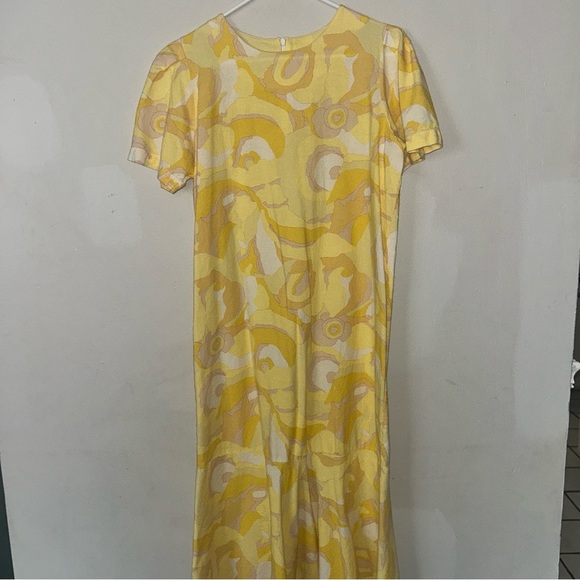 Yellow Patterned Women's Dress - Picture 1 of 3